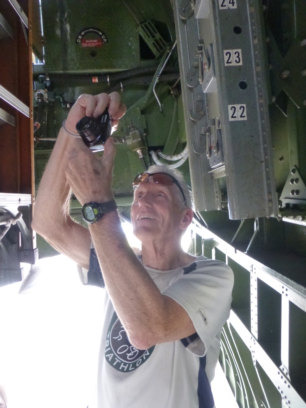 Bob enjoys the tour under the B-17